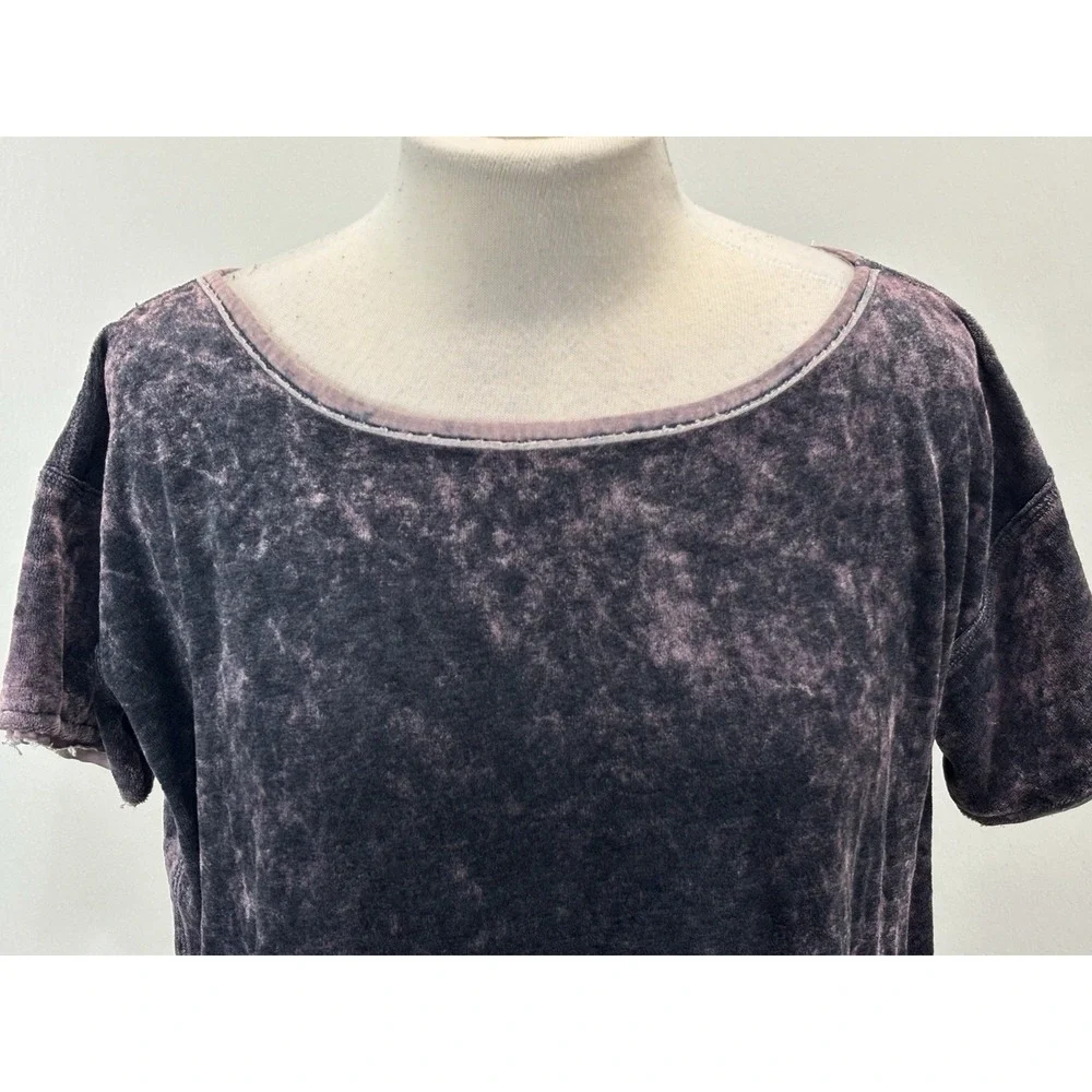 Free People We The Free Doran Tee Size S Purple Washed Velvet Shirt Boho Fairy